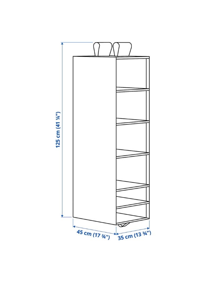 Storage with 6 compartments, white, 35x45x125 cm - Image 5